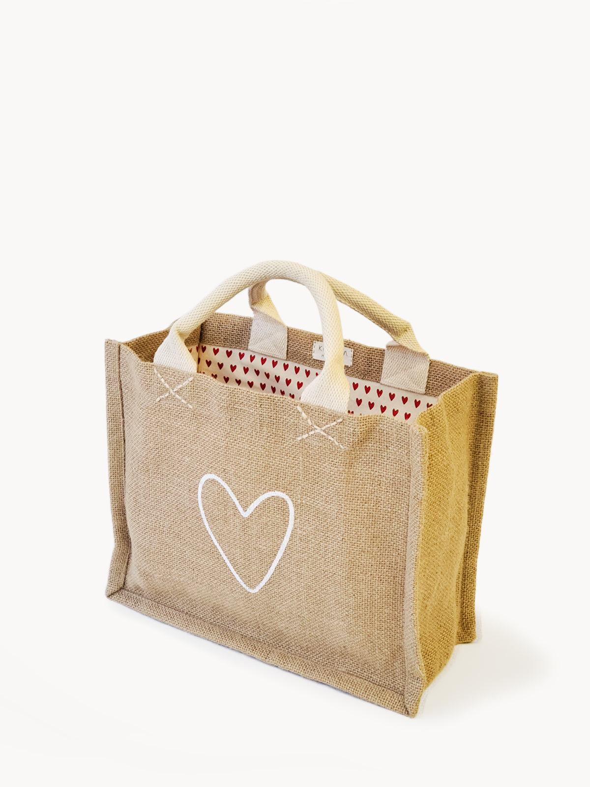 Jute Canvas Gift Bag - Love (S)