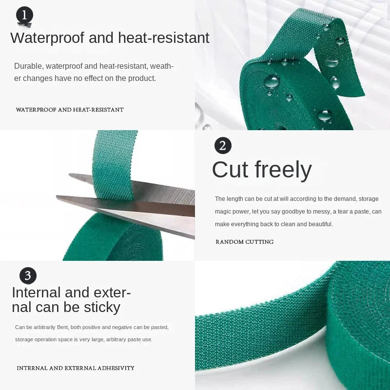 10m Reusable Nylon Plant Ties Green Garden Bandage Cable Self