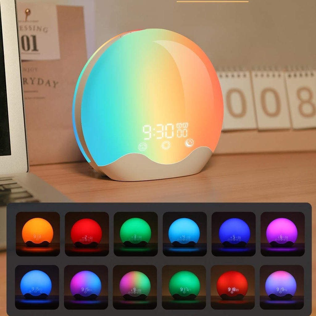 New Double-Sided LED Sunrise Alarm Clock with Colors