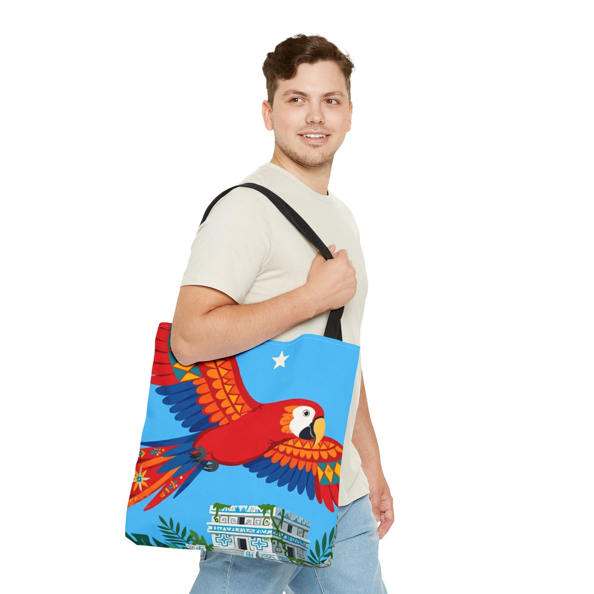 Honduras Macaw & Ruins Tote Bag
