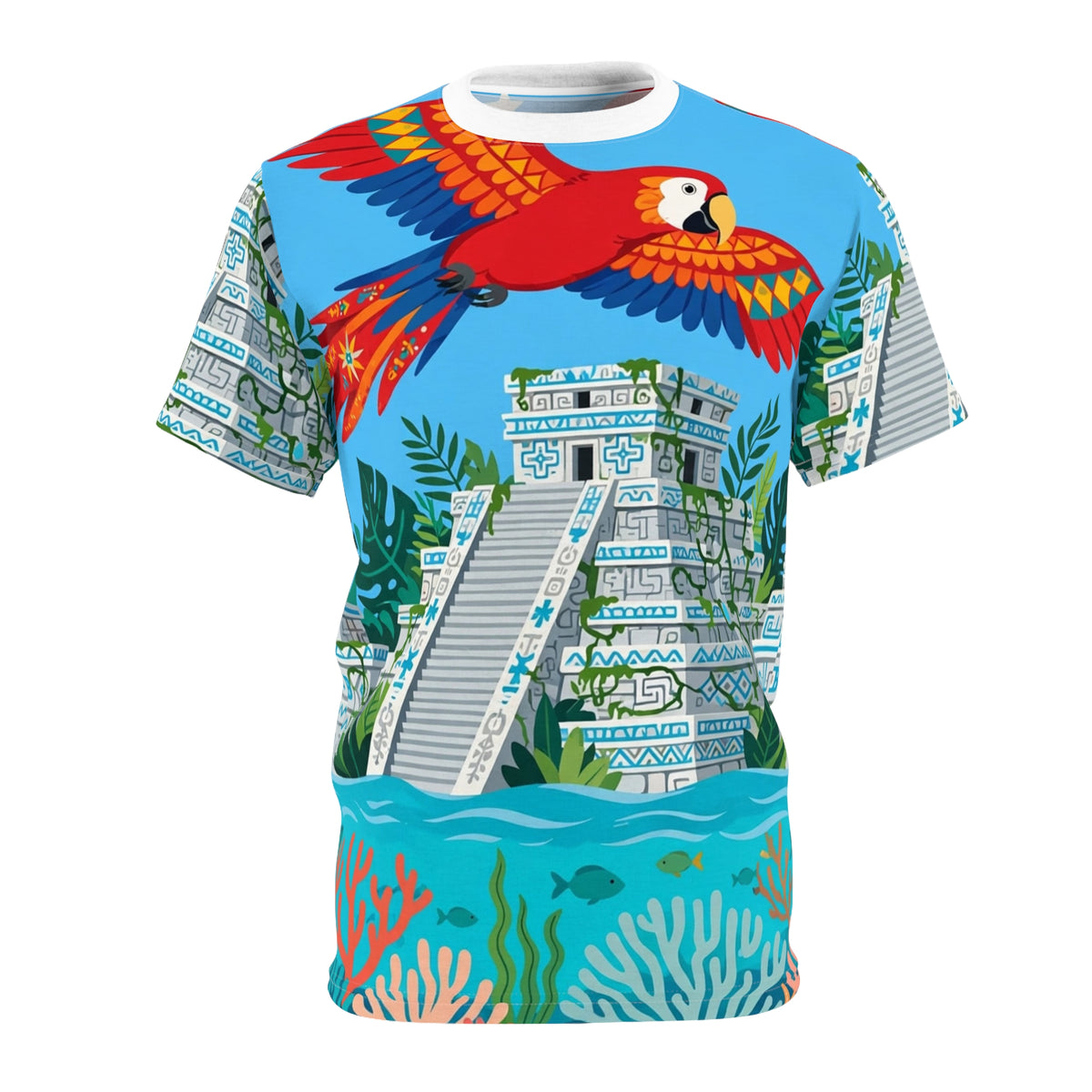 Honduras Macaw & Ruins All-Over Print T-Shirt