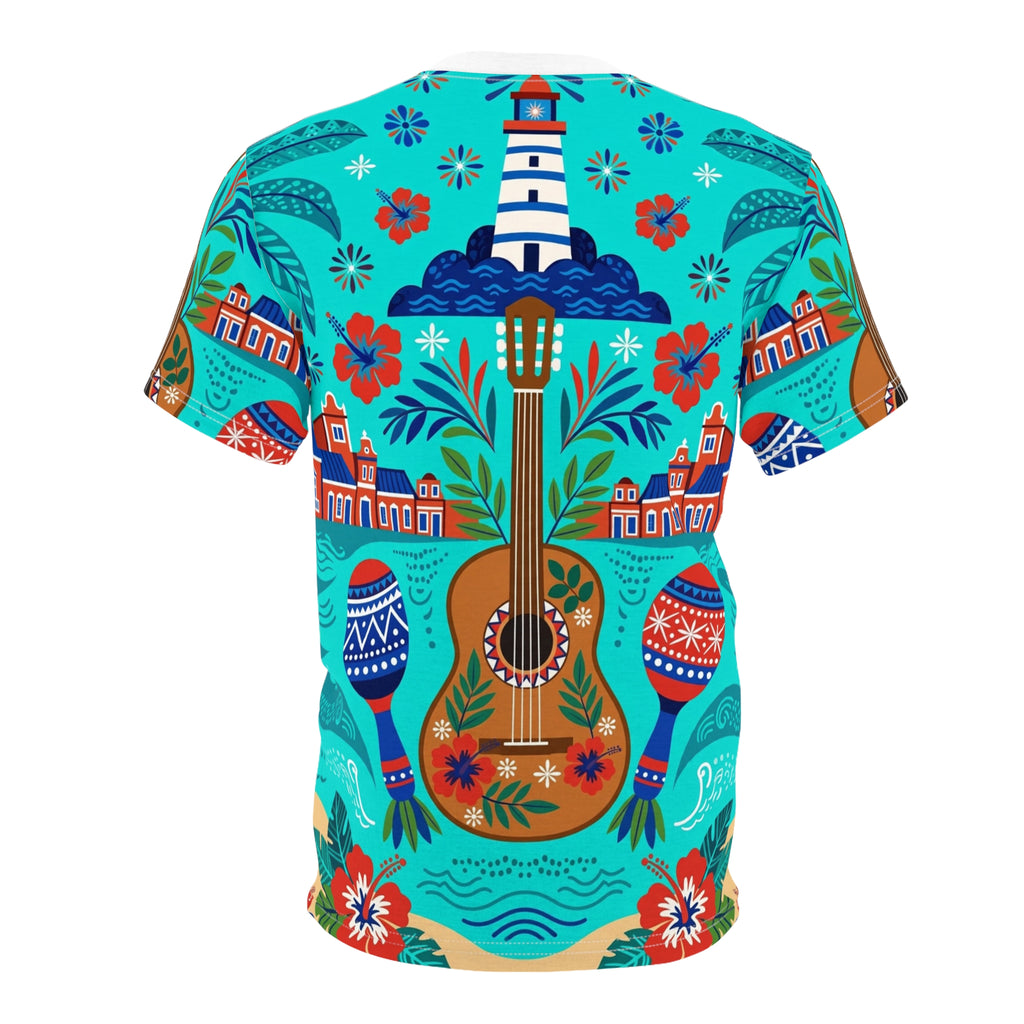 Dominican Republic Guitar & Maracas All-Over Print T-Shirt
