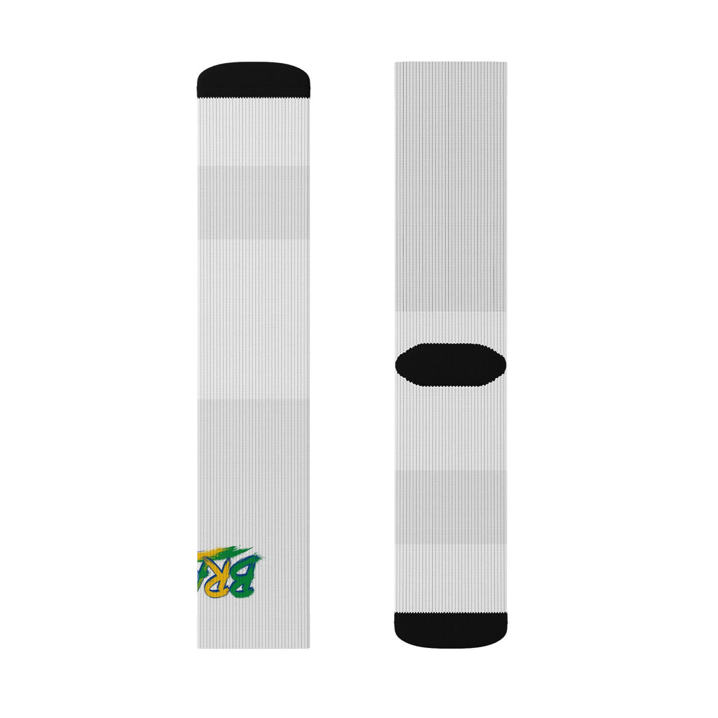 Brazil Wordmark Socks - White