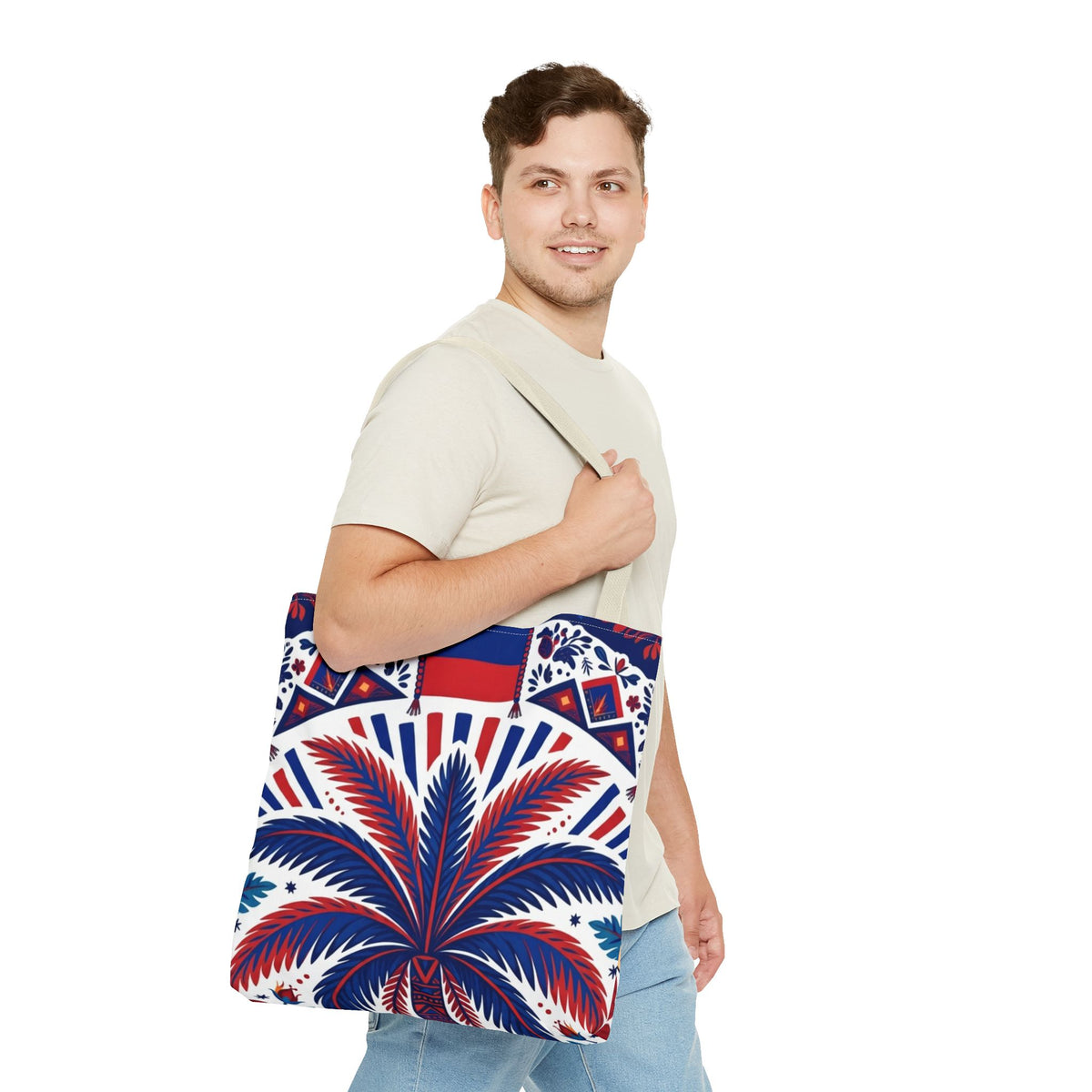 Haiti Palm & Drums Tote Bag