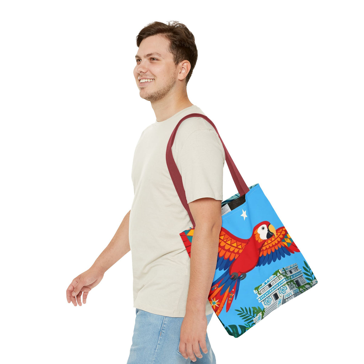 Honduras Macaw & Ruins Tote Bag