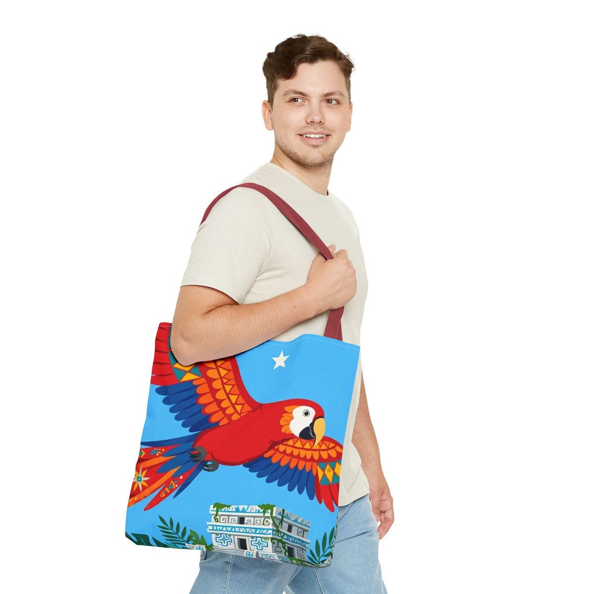 Honduras Macaw & Ruins Tote Bag