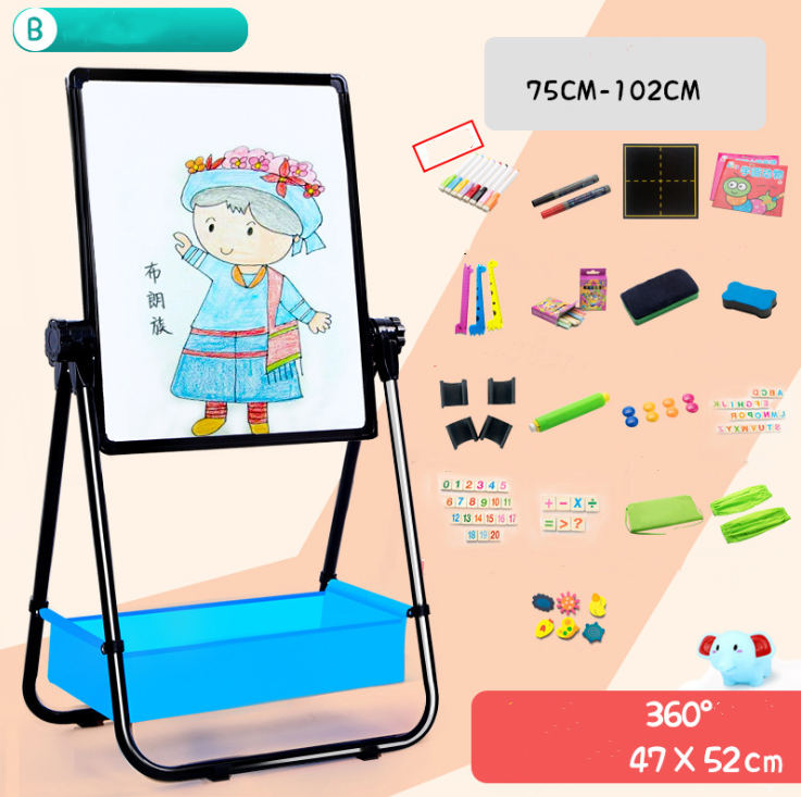 Kids Adjustable Double-Sided Magnetic Drawing Easel