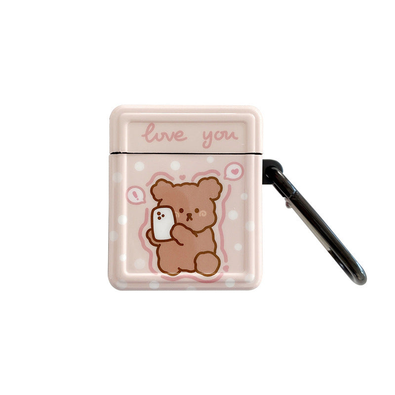 Compatible with Apple, Cute Cartoon Lovely Bear Case For Apple AirPods 2 1 Pro