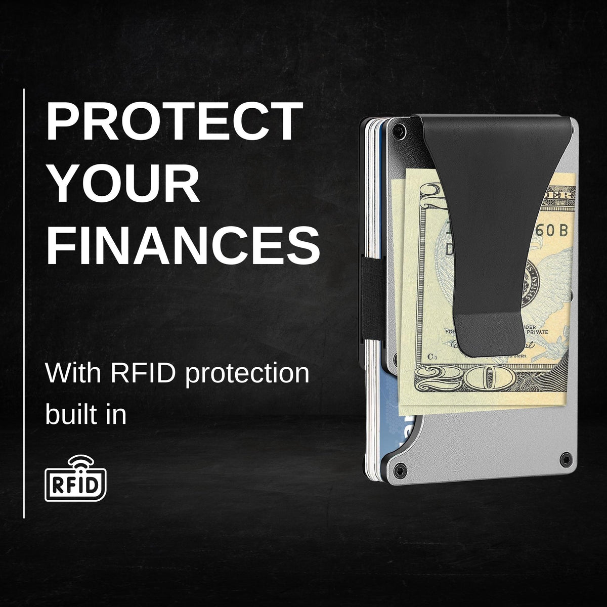 Carbon Fiber Minimalist RFID Wallet with Money Clip