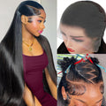 KTKVO 32 Inch 13x6 Lace Front Wigs Human Hair 200 Density HD Full