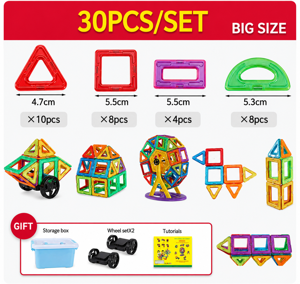 Magnetic Tiles Building Blocks Educational Toys