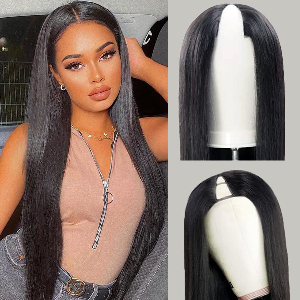 Dixtefo V Part Human Hair Wigs V Shape No Leave Out Lace Front