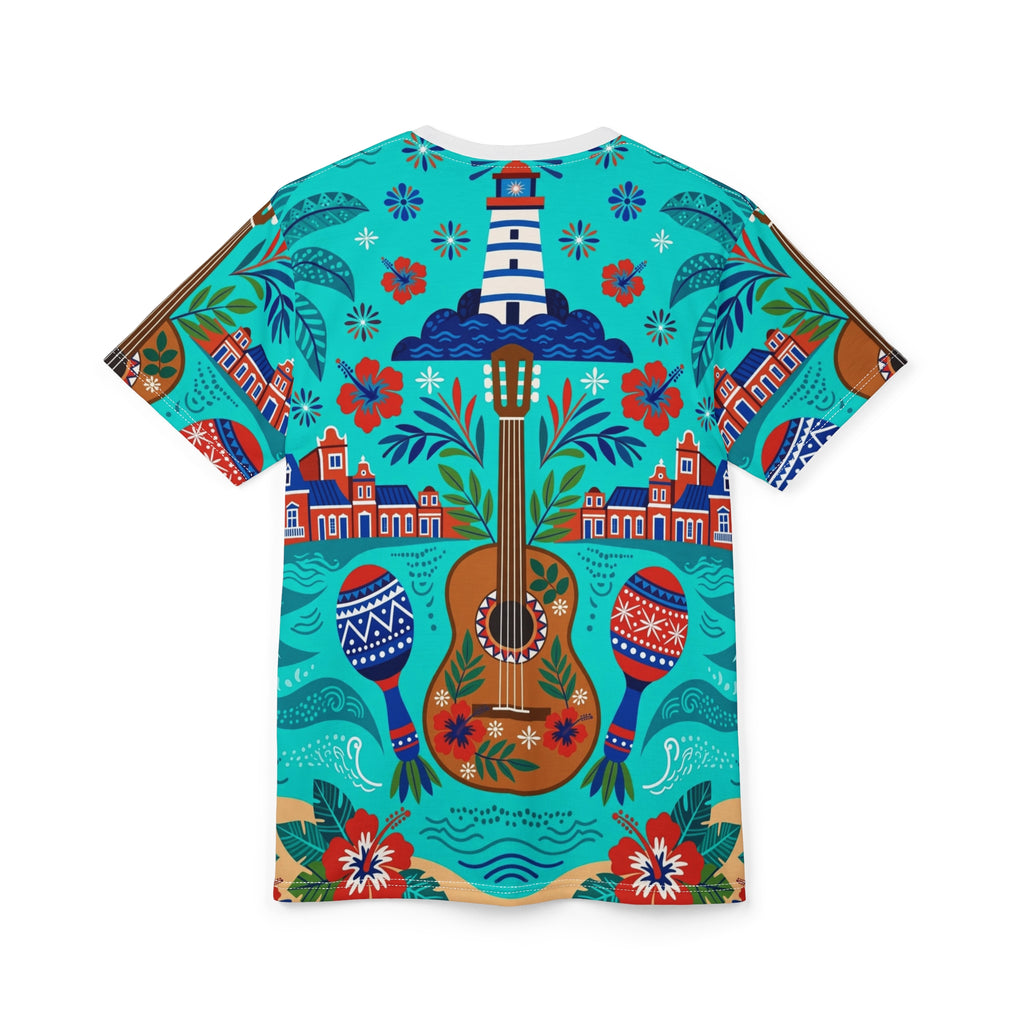 Dominican Republic Guitar & Maracas All-Over Print T-Shirt