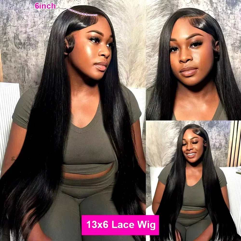 34Inch 13X6 Wear And Go Glueless Straight Wig Pre-Cut Lace Preplucked