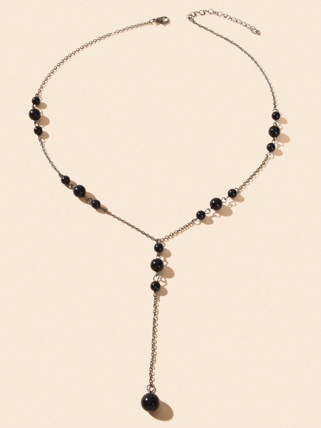 Pearl Decoration Long Gold Chain Y Shape Pendant Clavicle Necklace