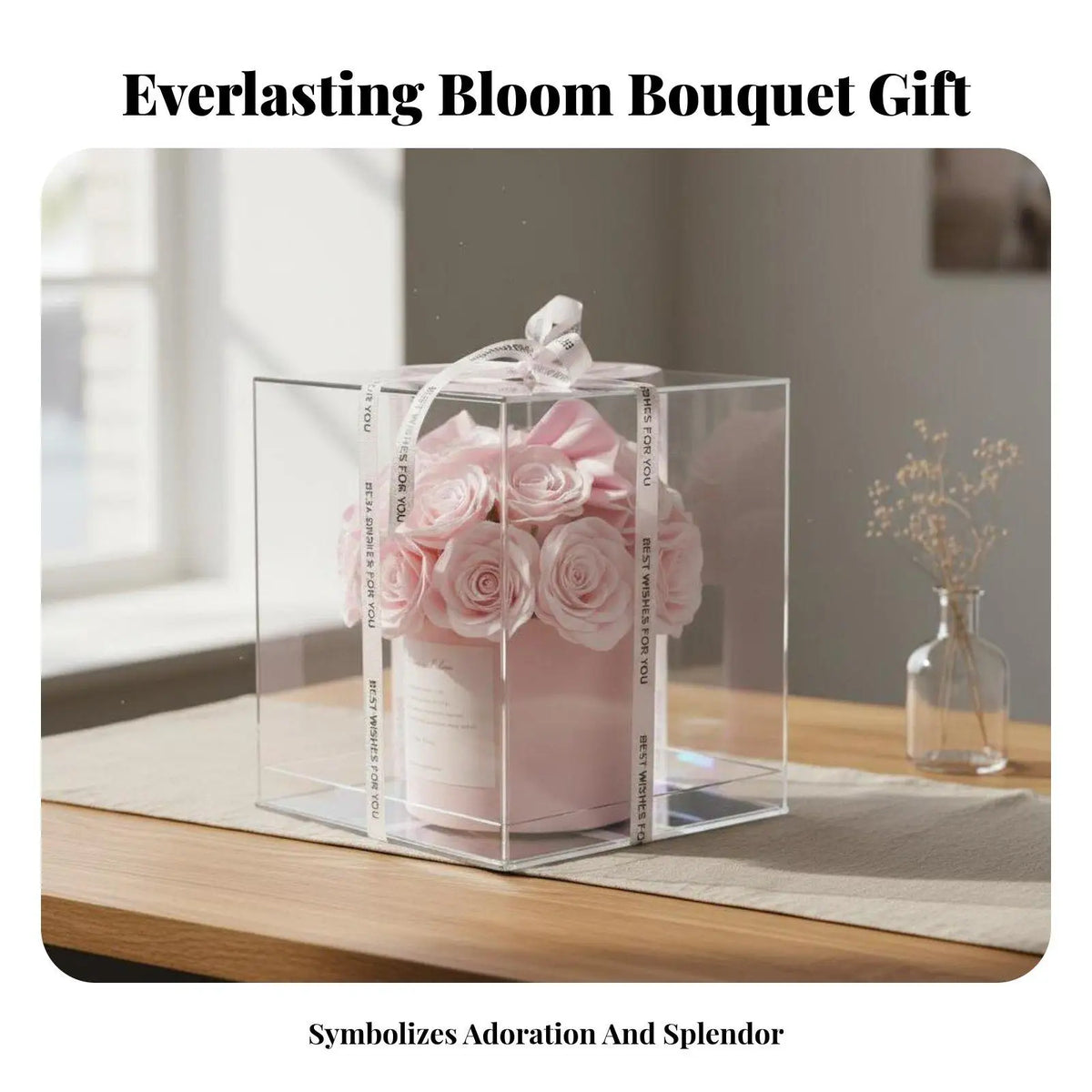Acrylic Soap Bouquet Everlasting Scented Rose Arrangement Artificial Flower Gift Box for Home Decor