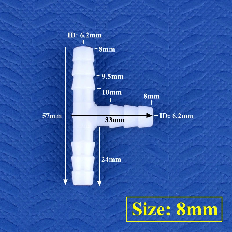 5~200pcs 4~13mm White PE Tee Connector Aquarium Tank Adapter Air Pump Hose Pagoda Joints Garden Irrigation Water Pipe Connectors