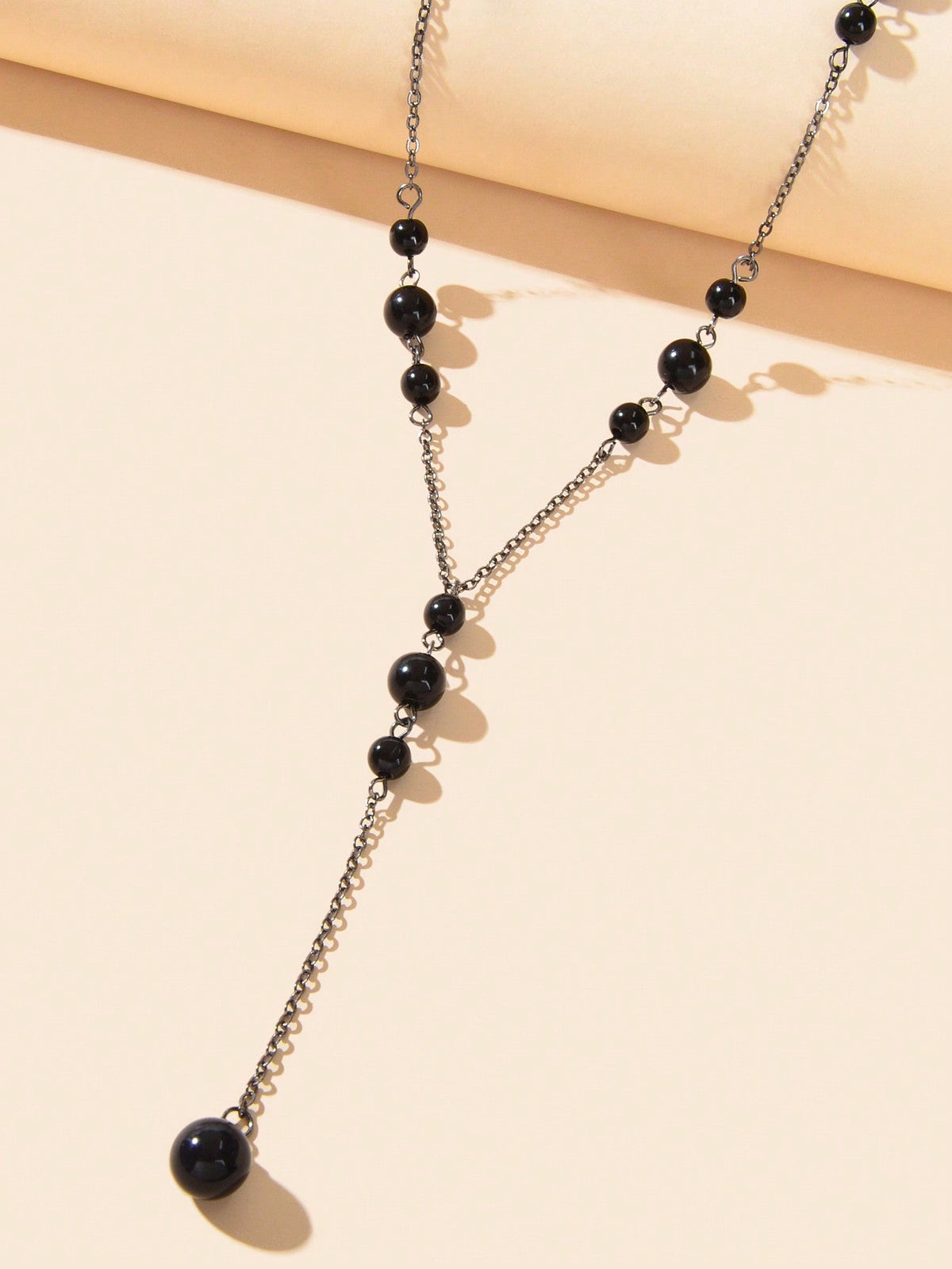Pearl Decoration Long Gold Chain Y Shape Pendant Clavicle Necklace