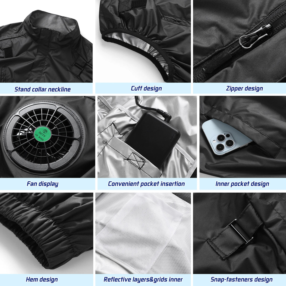 Cool Fan Vest Wearable Cooling Clothes Air-conditioned Clothes Cooling For High Temperature Work Hiking Fishing Running Vest