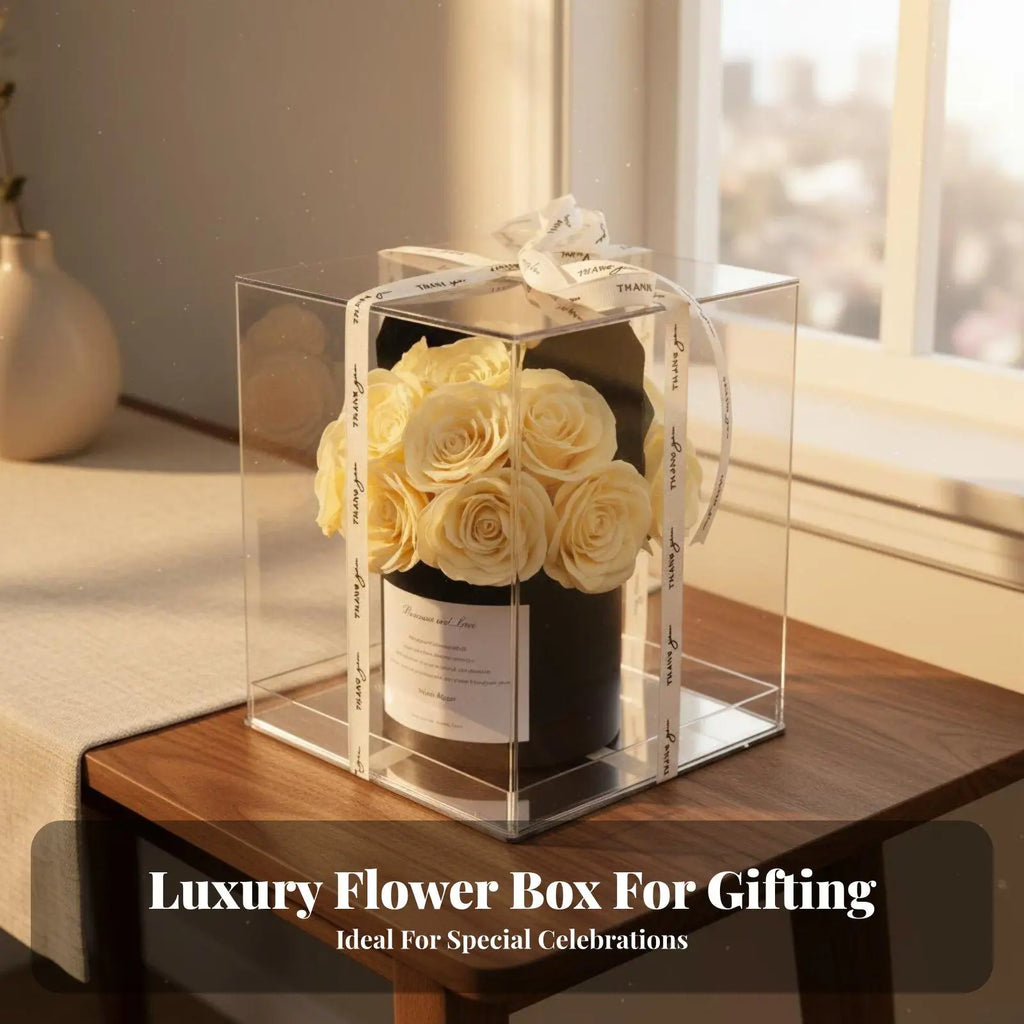 Acrylic Soap Bouquet Everlasting Scented Rose Arrangement Artificial Flower Gift Box for Home Decor