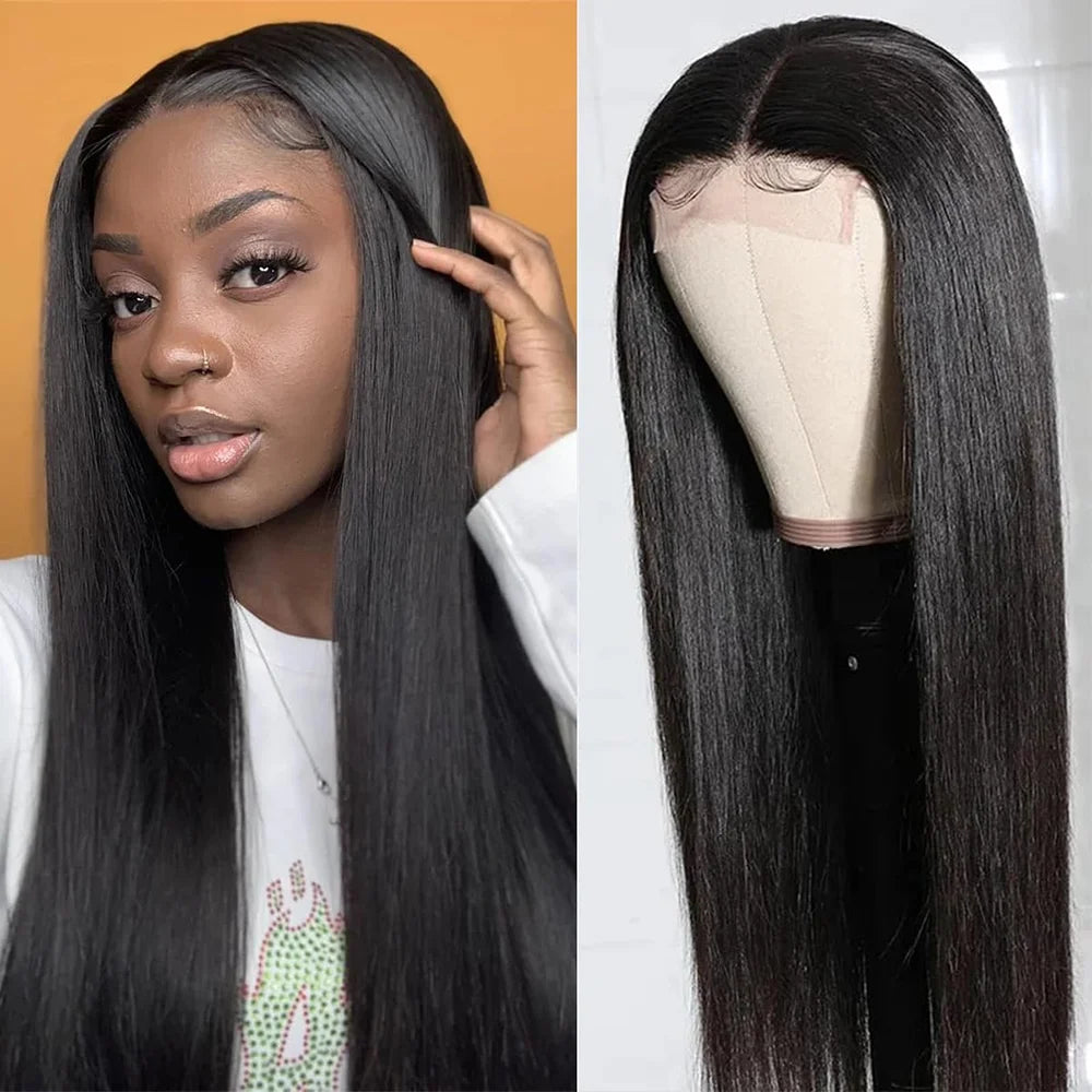 34Inch 13X6 Wear And Go Glueless Straight Wig Pre-Cut Lace Preplucked