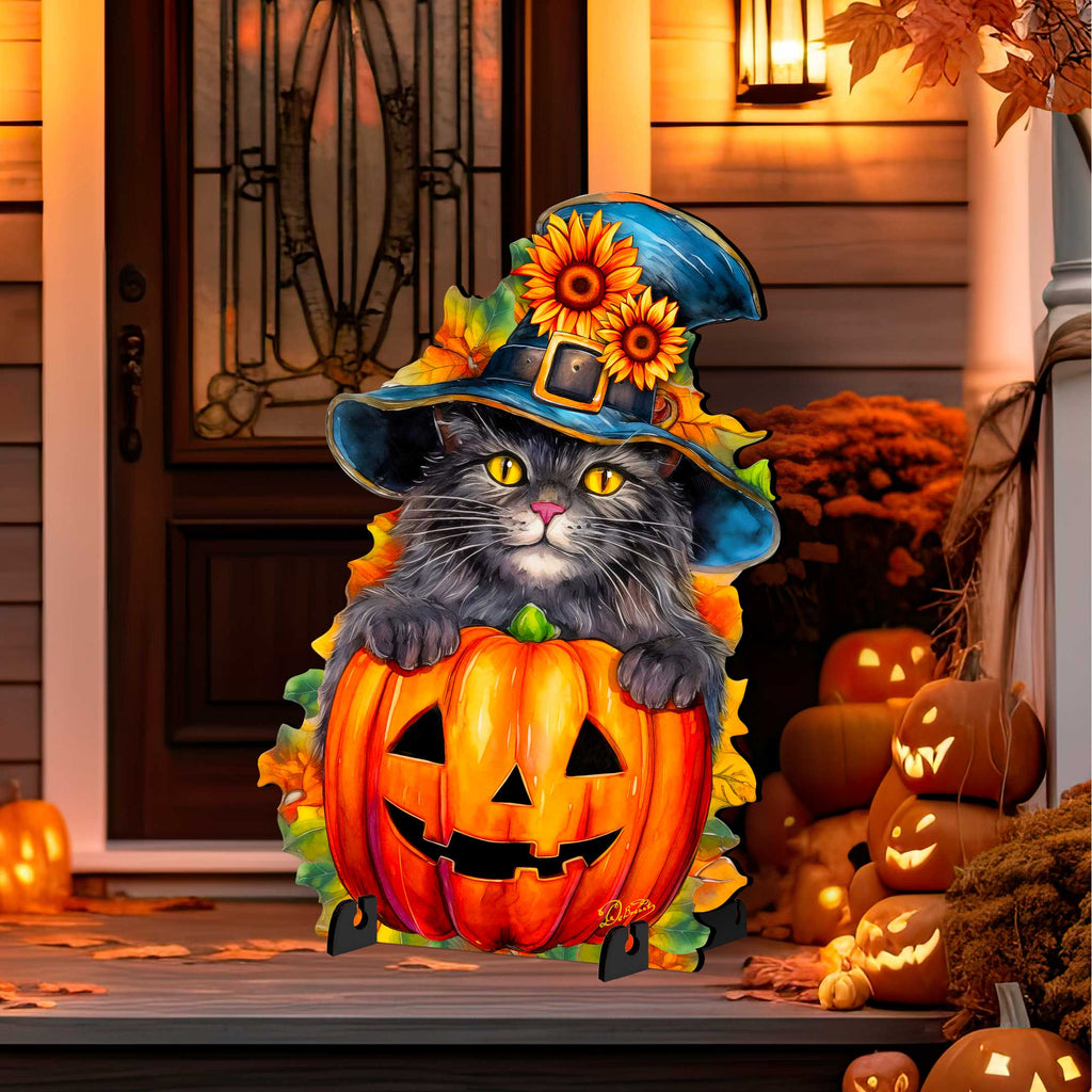 Halloween Black Cat Freestanding Decor - Outdoor by G. Debrekht