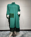 Fringe Batwing Kaftan Poncho Dress