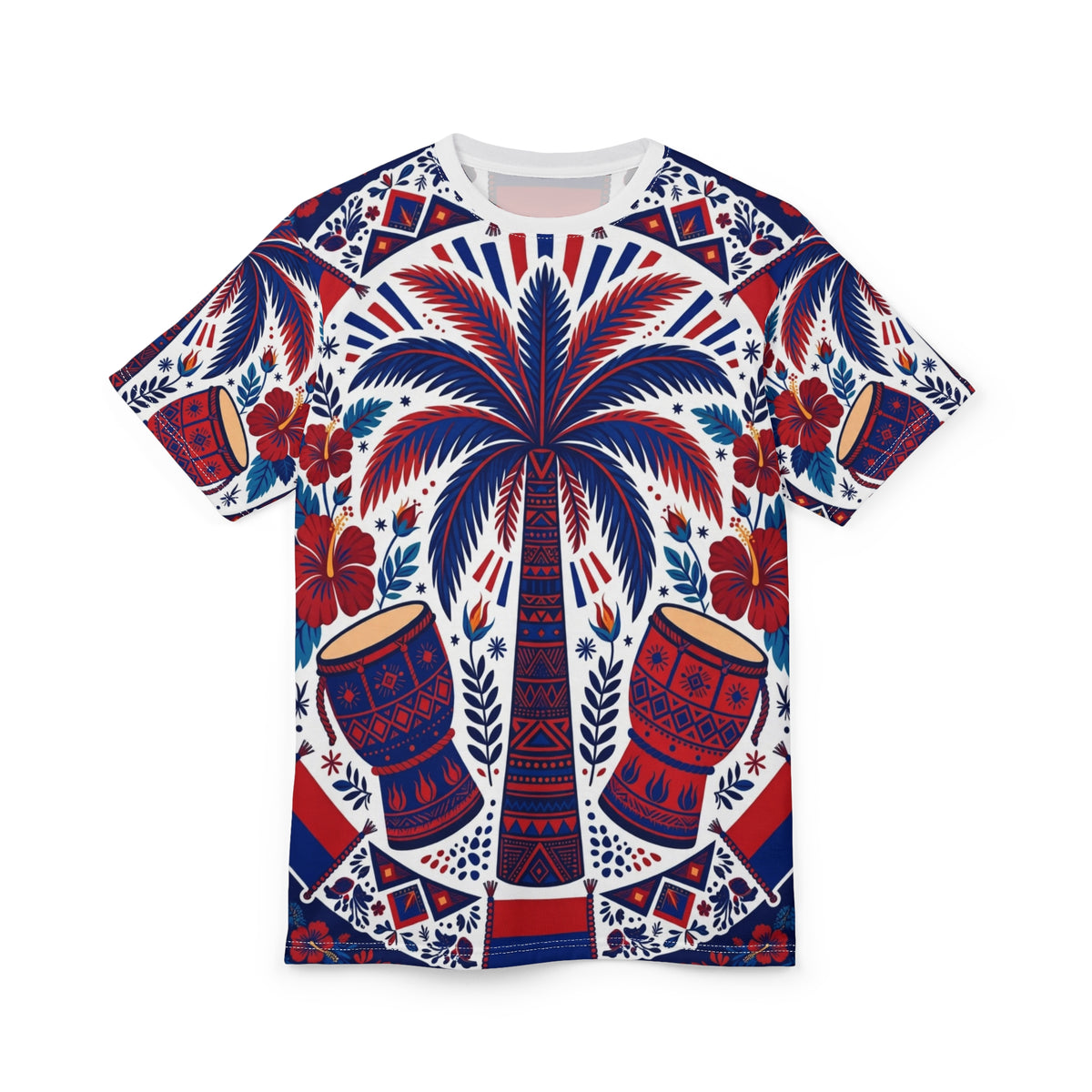 Haiti Palm & Drums All-Over Print T-Shirt