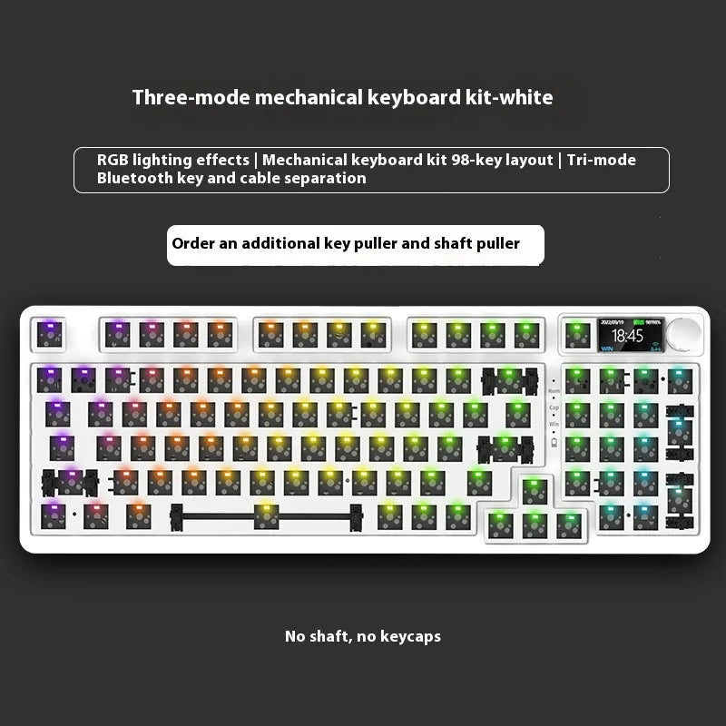 98-Key Wireless Bluetooth Mechanical Keyboard, Three-Mode
