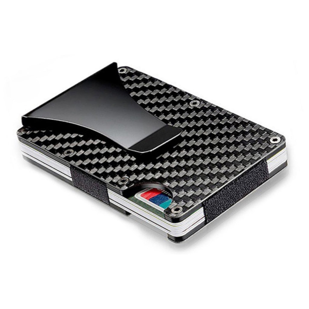 Carbon Fiber Minimalist RFID Wallet with Money Clip