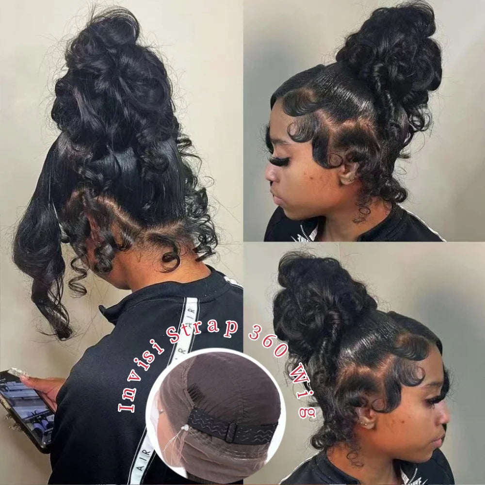 HD 360 Full Lace Wig with Invisible Strap Human Hair 250% Density