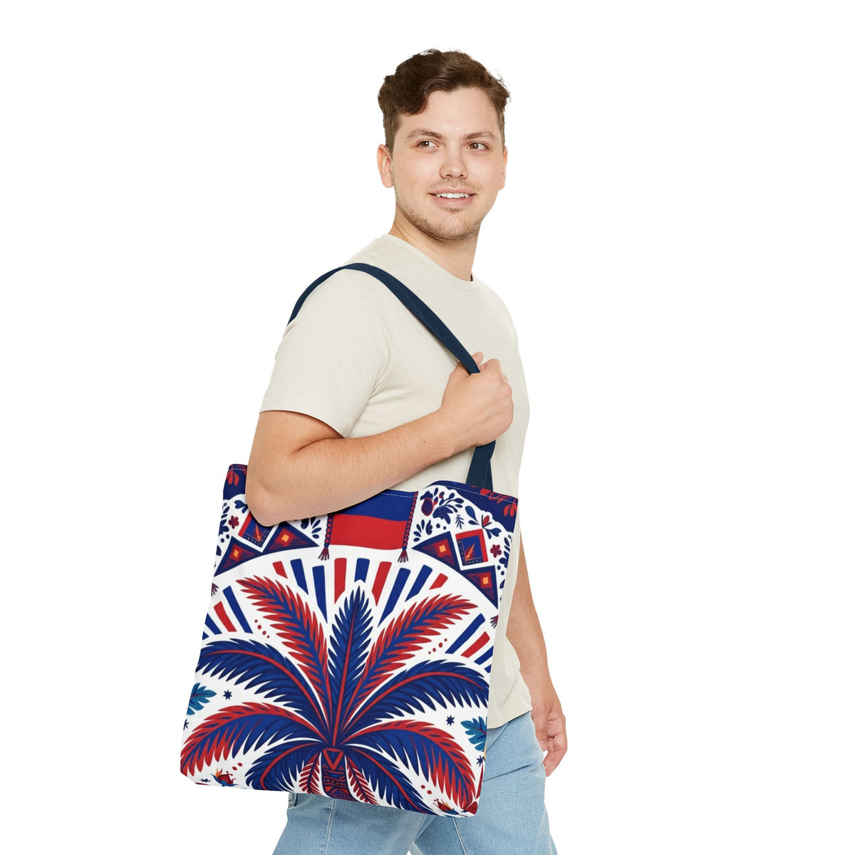 Haiti Palm & Drums Tote Bag