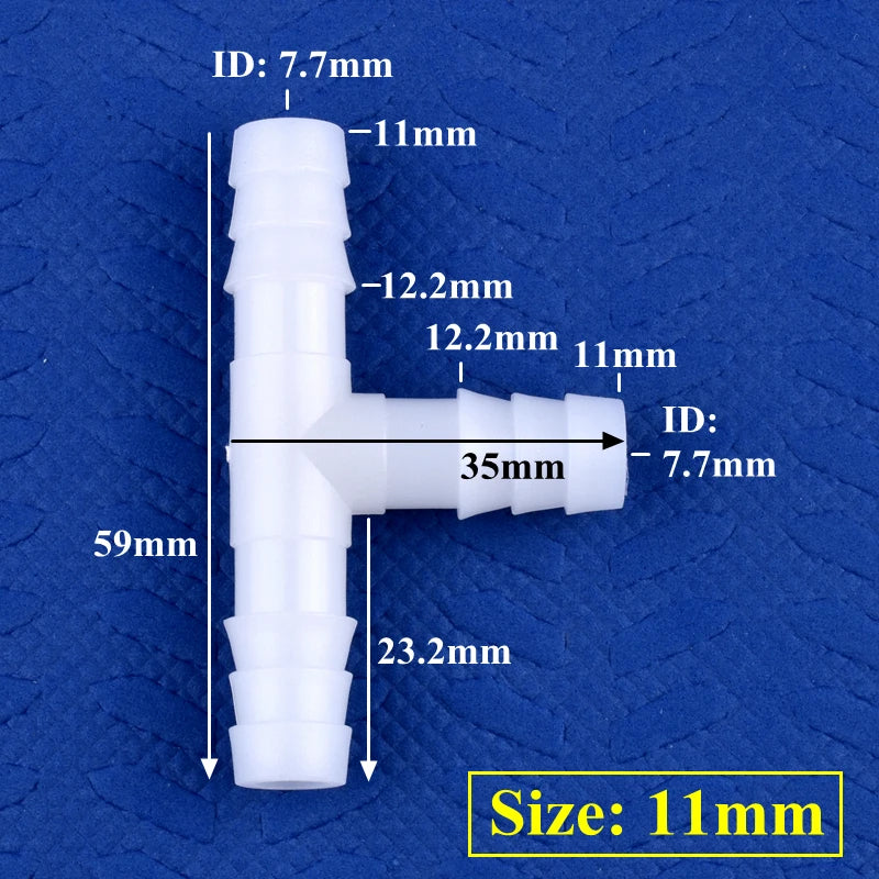 5~200pcs 4~13mm White PE Tee Connector Aquarium Tank Adapter Air Pump Hose Pagoda Joints Garden Irrigation Water Pipe Connectors