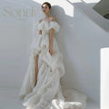 Sondr Sexy Off Shoulder High Low Wedding Dresses Short Front Long Back Korea PhotoShoot Corset Back Bridal Gown Customized