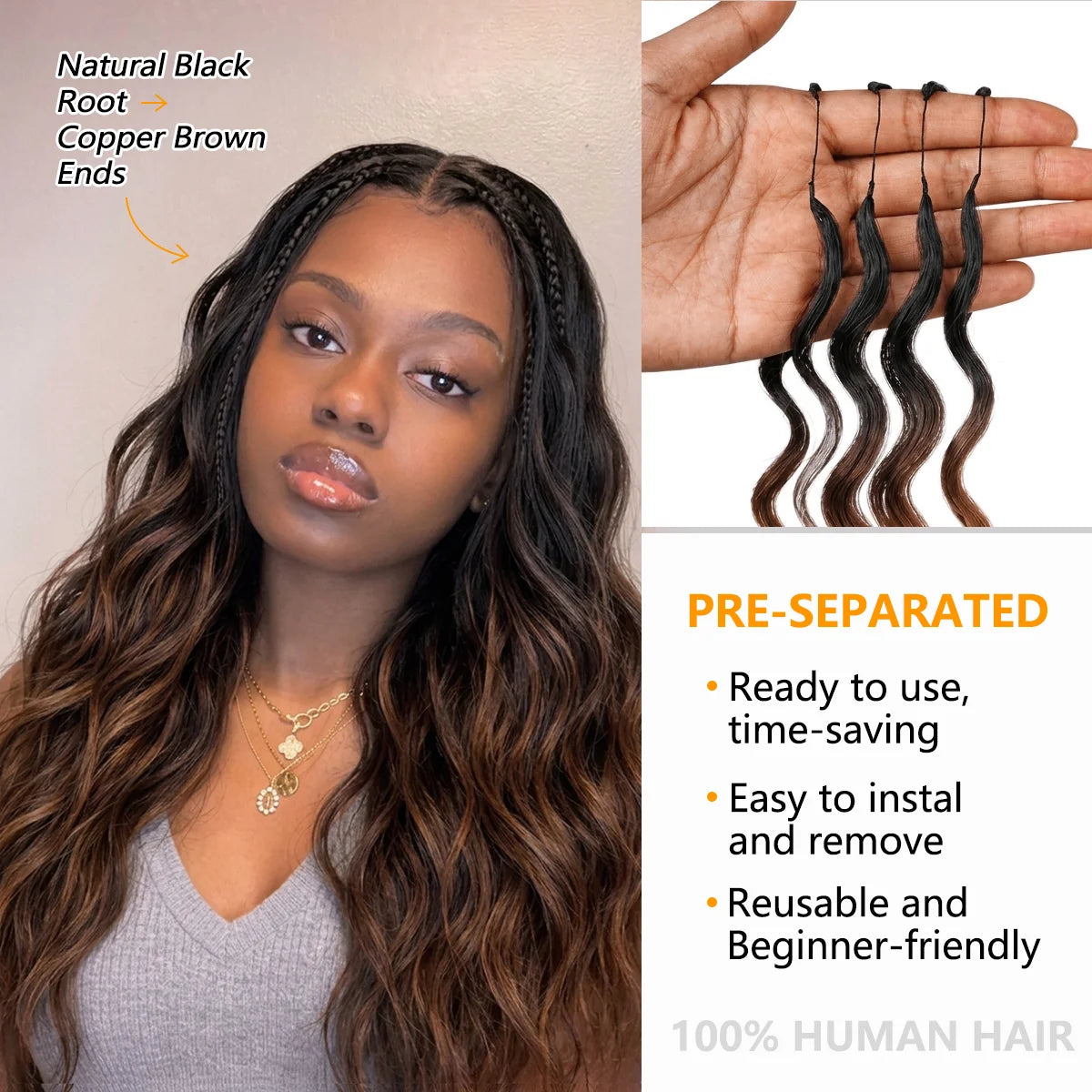 TB30 Highlight 12A Grade Human Hair Body Wave Feather Crochet