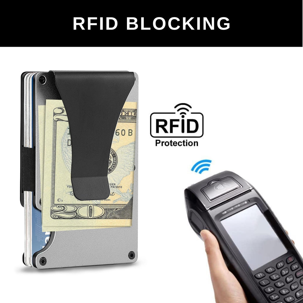 Carbon Fiber Minimalist RFID Wallet with Money Clip