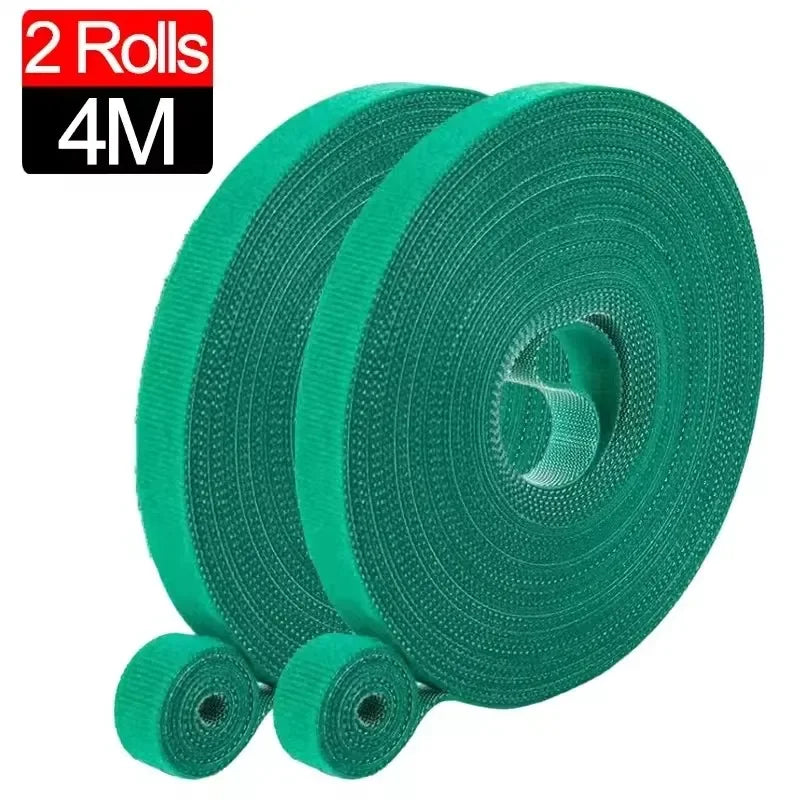 Self Adhesive Plant Nylon Cable Tie Green Adjustable Plants Hook Loop Support Garden Twine Bandage Reusable Fastener Tape Strips