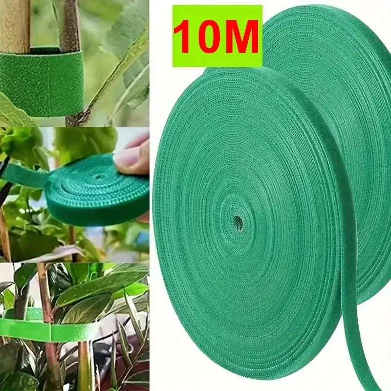 10m Reusable Nylon Plant Ties Green Garden Bandage Cable Self
