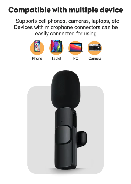 Wireless Lavalier Microphone for iPhone and Android