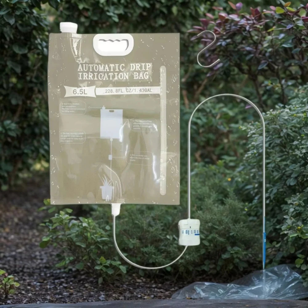 1pc 5.2L/6.5L Automatic Watering Device Plant Watering Bag Control Of Water Dripping Flow Water Bag Lazy Travel Dripper