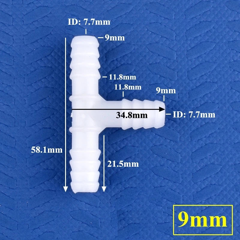 5~200pcs 4~13mm White PE Tee Connector Aquarium Tank Adapter Air Pump Hose Pagoda Joints Garden Irrigation Water Pipe Connectors