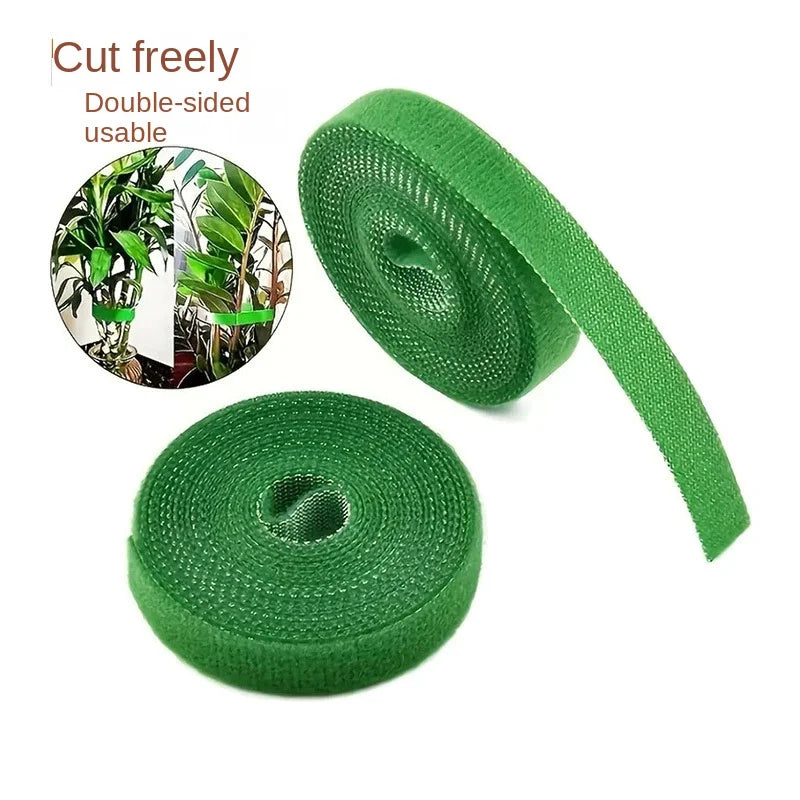 10m Reusable Nylon Plant Ties Green Garden Bandage Cable Self