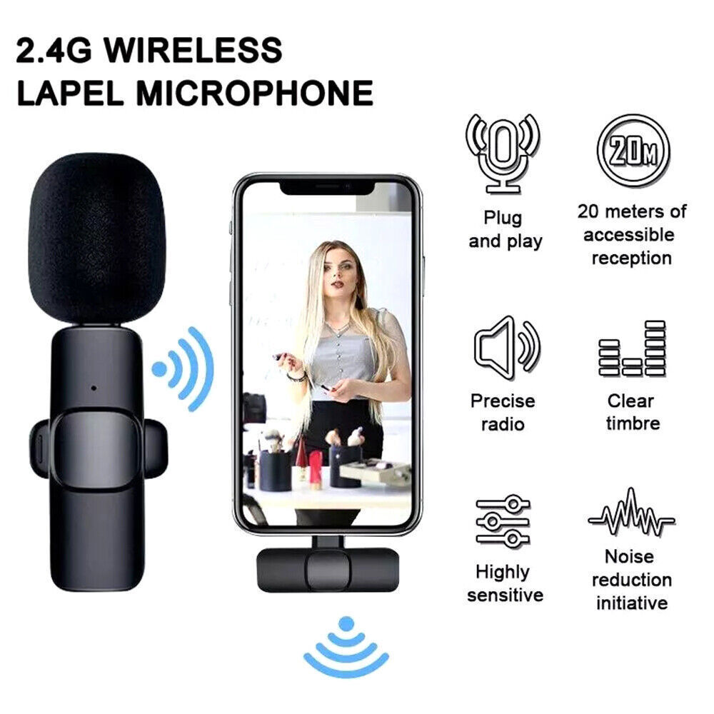 Wireless Lavalier Microphone for iPhone and Android