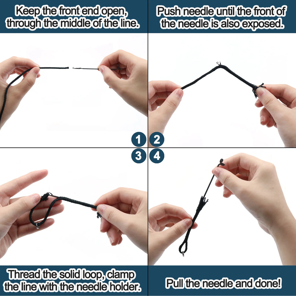 7Pcs Reverse Latch Needle Fishing Assist Cord Rigging Accessories
