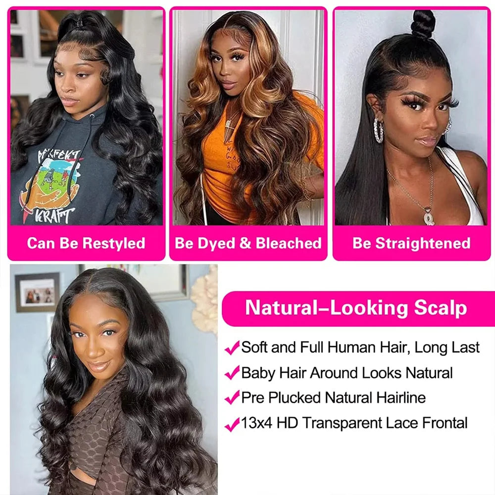 Brazilian Body Wave Raw 220% Density 30 32 Inch 13x6 HD Lace Front