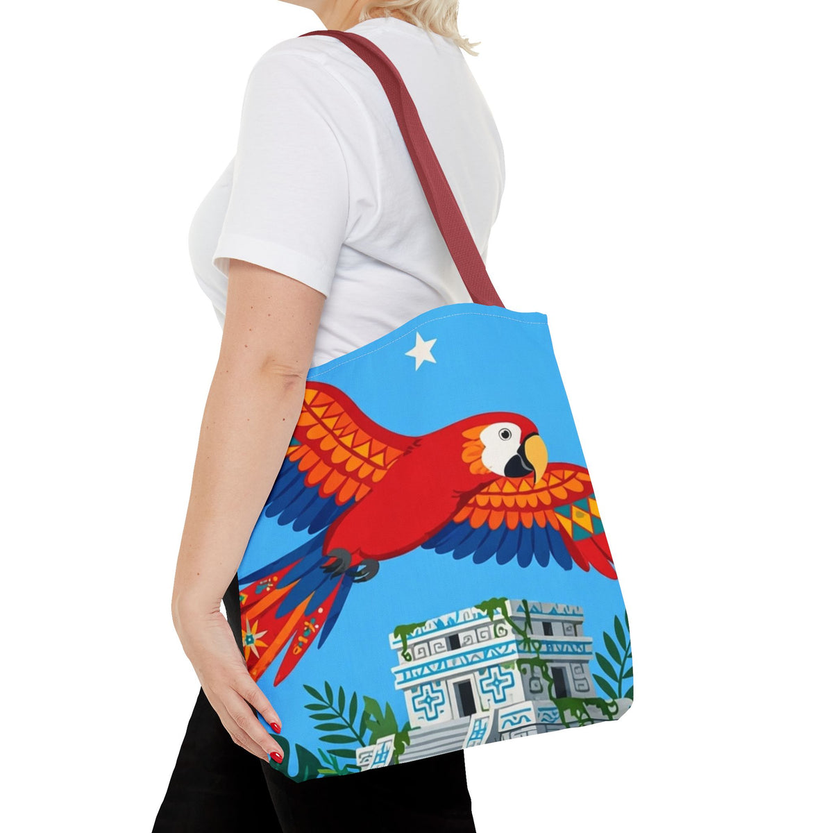 Honduras Macaw & Ruins Tote Bag