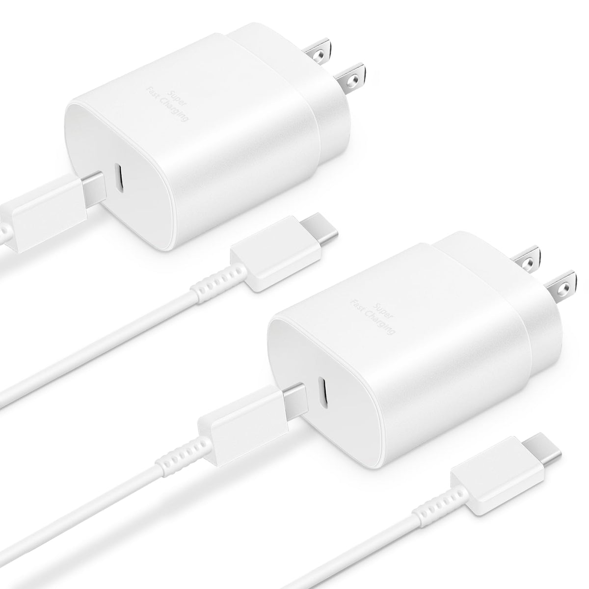 25W USB-C Fast Charger 2-Pack with 6FT Cable
