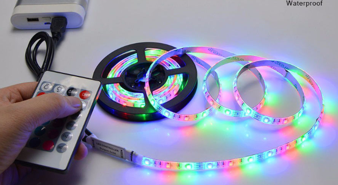 Waterproof RGB LED Strip with USB Remote Control