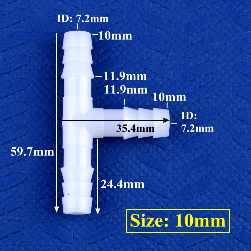 5~200pcs 4~13mm White PE Tee Connector Aquarium Tank Adapter Air Pump Hose Pagoda Joints Garden Irrigation Water Pipe Connectors