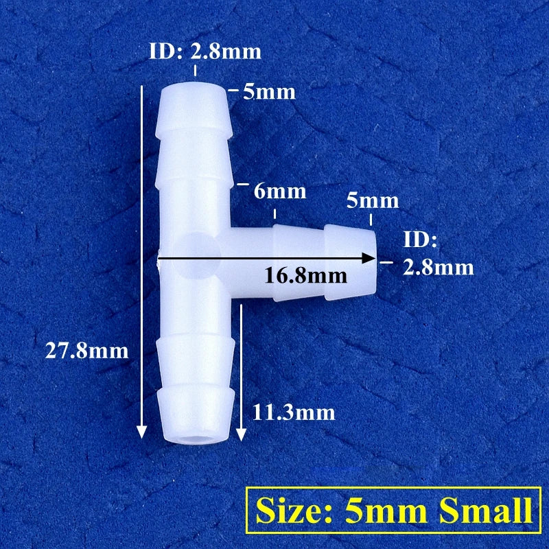 5~200pcs 4~13mm White PE Tee Connector Aquarium Tank Adapter Air Pump Hose Pagoda Joints Garden Irrigation Water Pipe Connectors